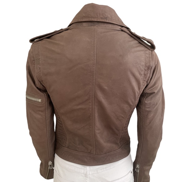 Joe’s Jeans Vintage Taupe Leather Moto Jacket XS - Picture 5 of 14